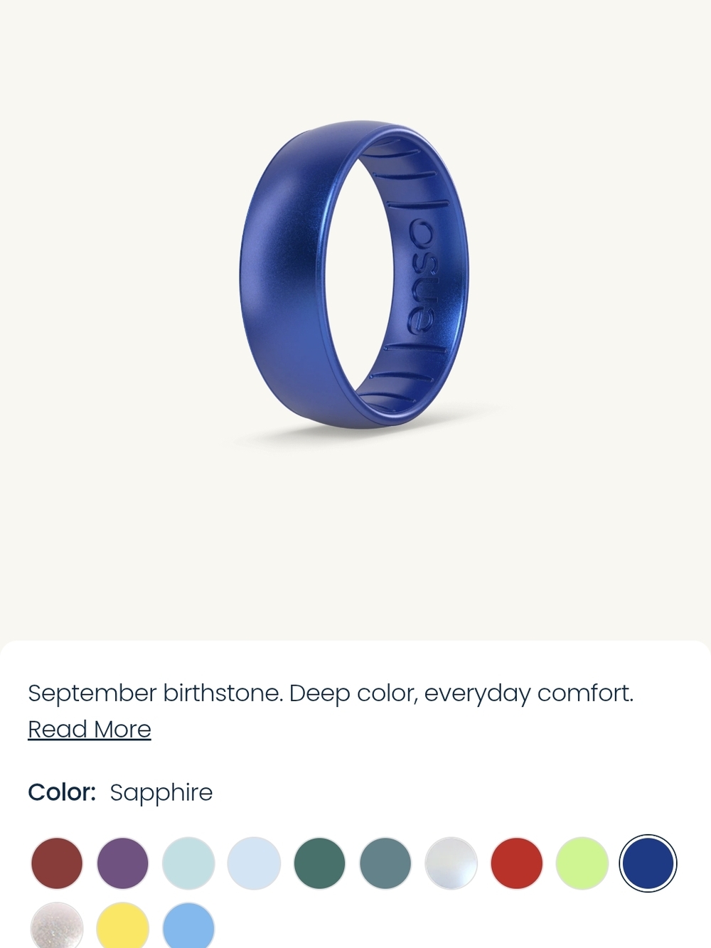 Enso Sapphire Blue Silicone Ring